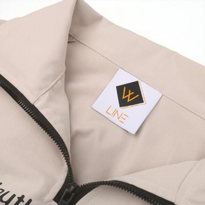 Customized High Density Central Fold Metallic thread Sewing on Damask Woven Labels for Garment