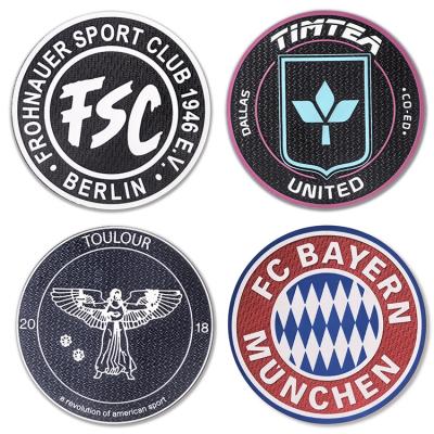 Custom Iron on Football Patches Brand Design 3D Silicone Logo High Density Transfer Clothing Labels