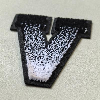 Winslabel Custom Brand Name Logo Tooth Brush Stitch Heat Press Embroidered Chenille Iron on Patches for Hoodies